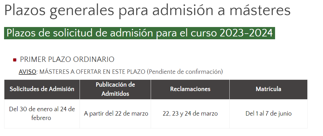 Abierto el plazo de admisión para el curso 23-24